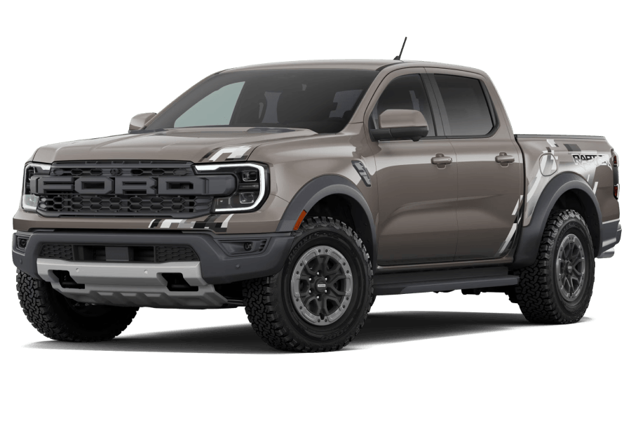 2026 Ford Ranger® Raptor® in Marsh Gray in three-quarter angle.