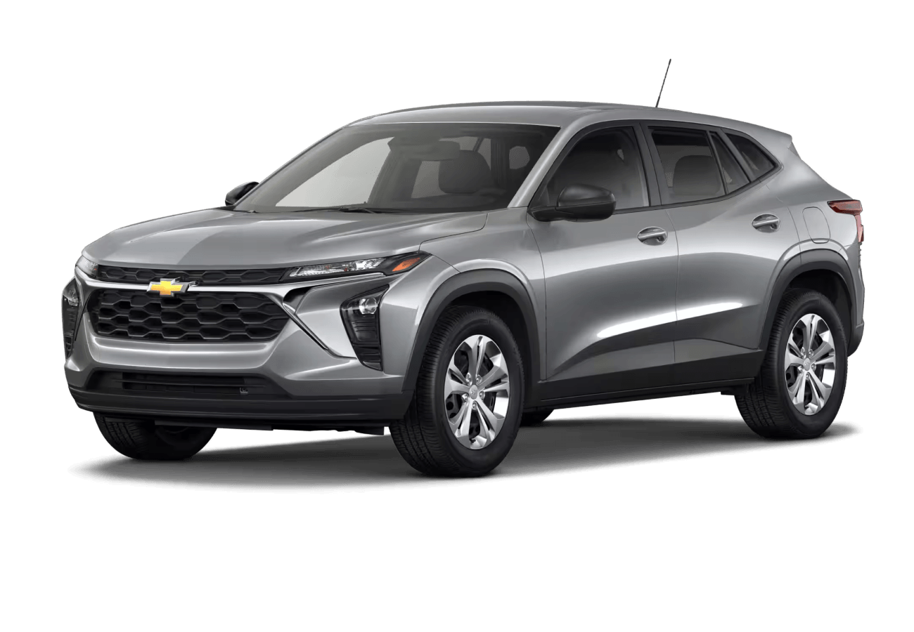 2026 Chevrolet Trax LS in Sterling Gray Metallic in three quarter angle.