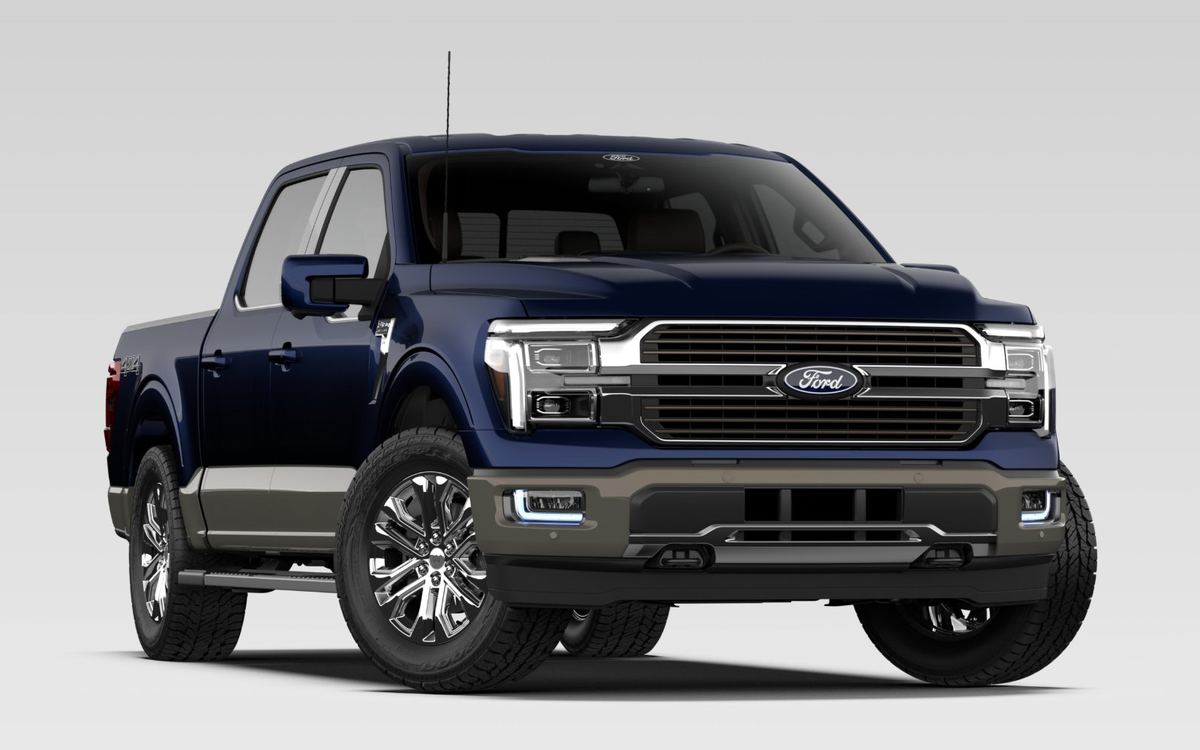 Ford F-150 King Ranch SuperCrew pickup in two-tone blue and gray