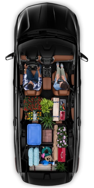 Top down view of Traverse with Cargo inside