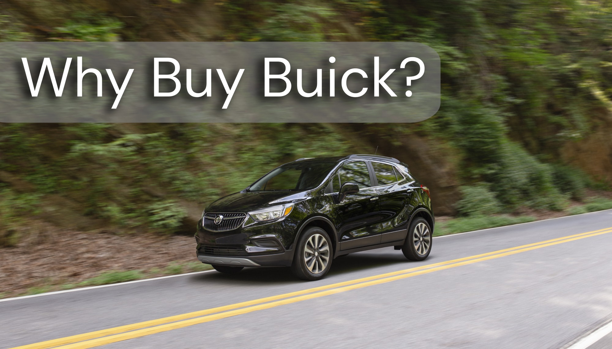 Black Buick Encore Front 3/4 View Driving