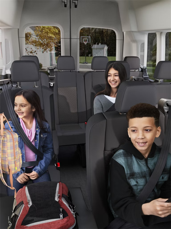 2027 ford transit with passengers interior image