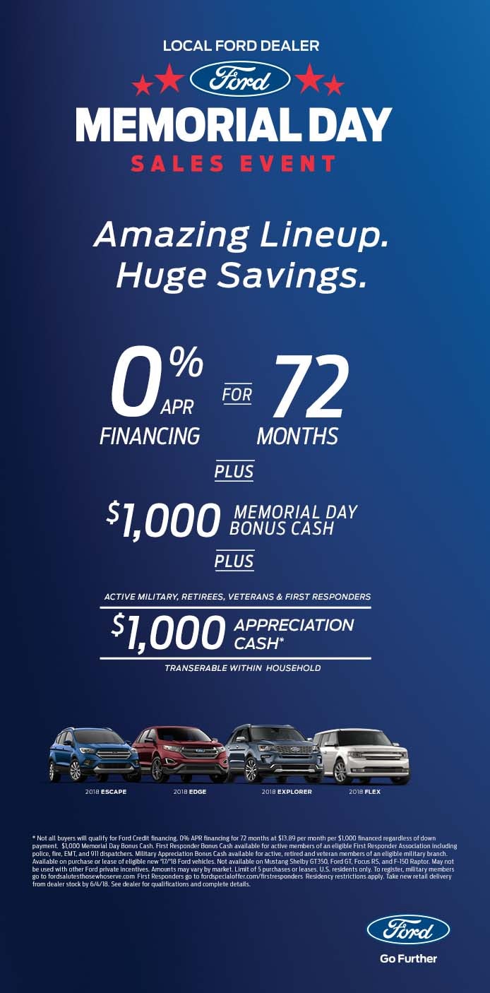 Memorial Day Sales Event Hall Ford Elizabeth City