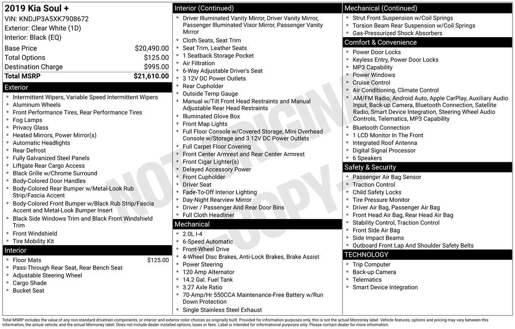 Used 2019 Kia Soul Plus Hatchback