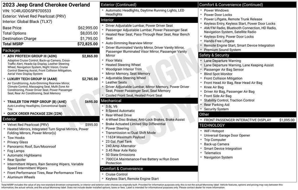 Used 2023 Jeep Grand Cherokee Overland SUV