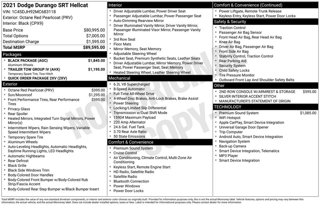 Used 2021 Dodge Durango SRT Hellcat SUV