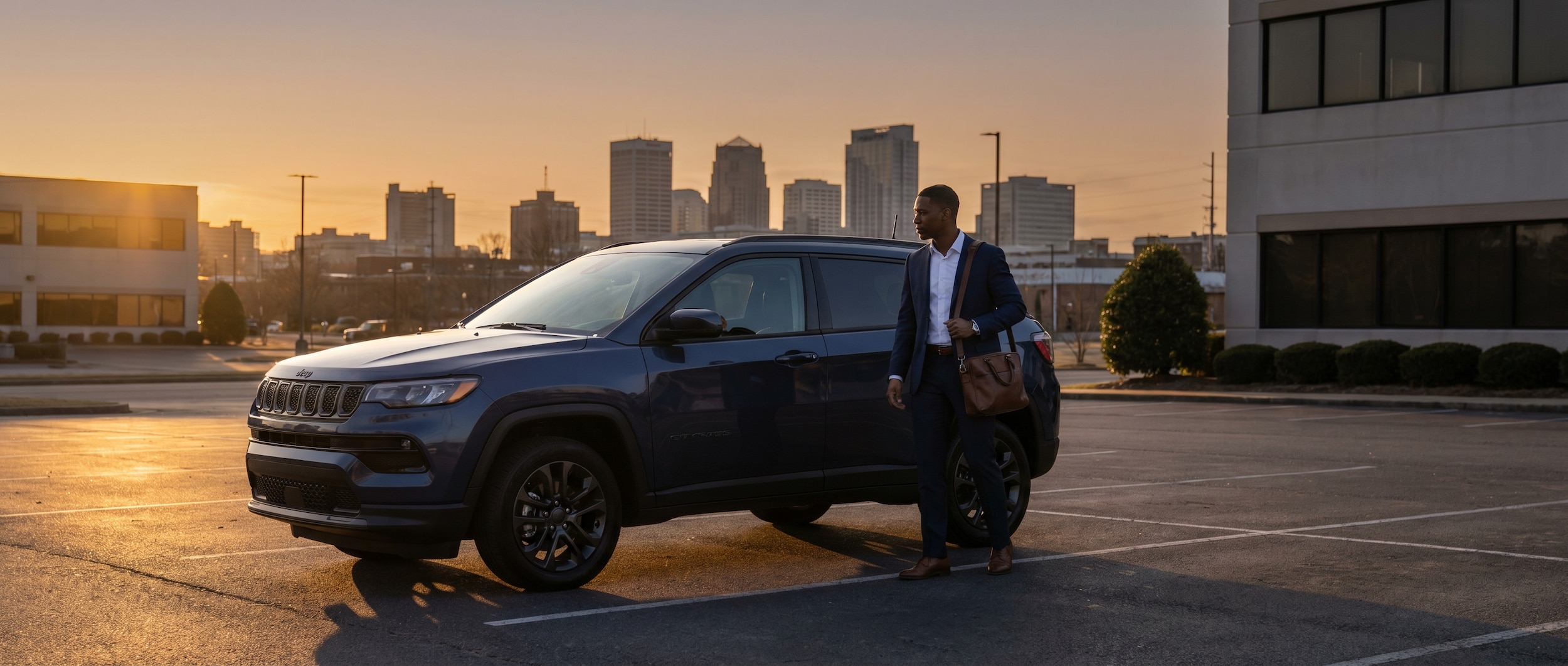 Jeep Compass commuter vehicle in Birmingham AL parking garage