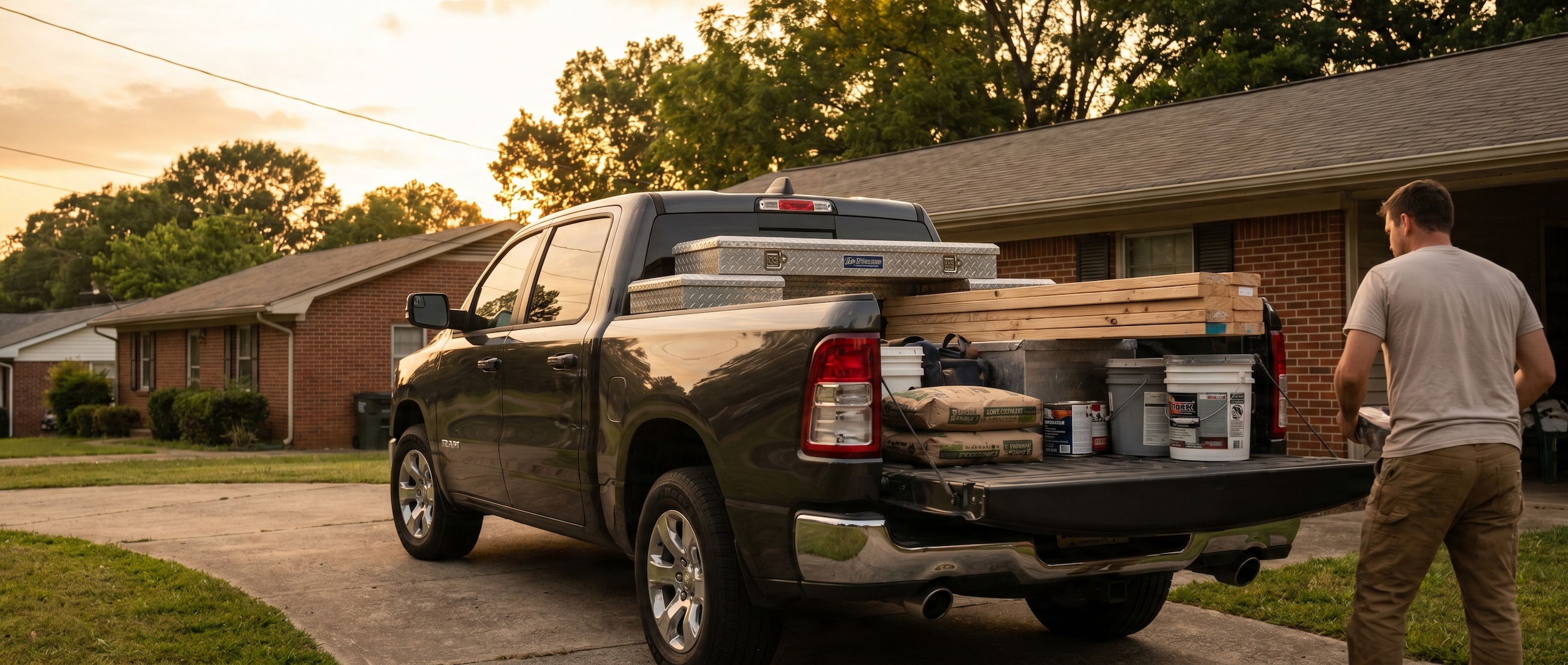 RAM 1500 truck bed with home project essentials and accessories in Birmingham, AL