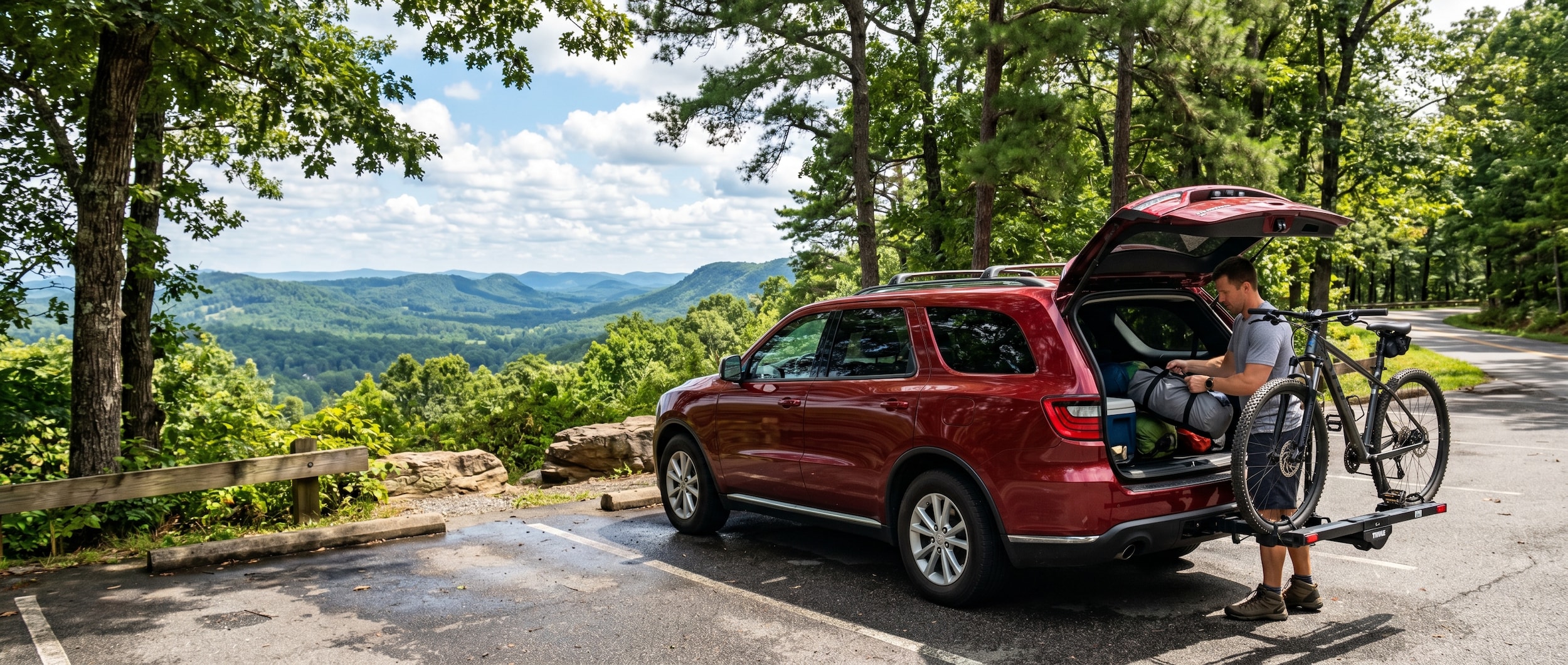 Dodge Durango loaded with summer adventure gear near Birmingham AL