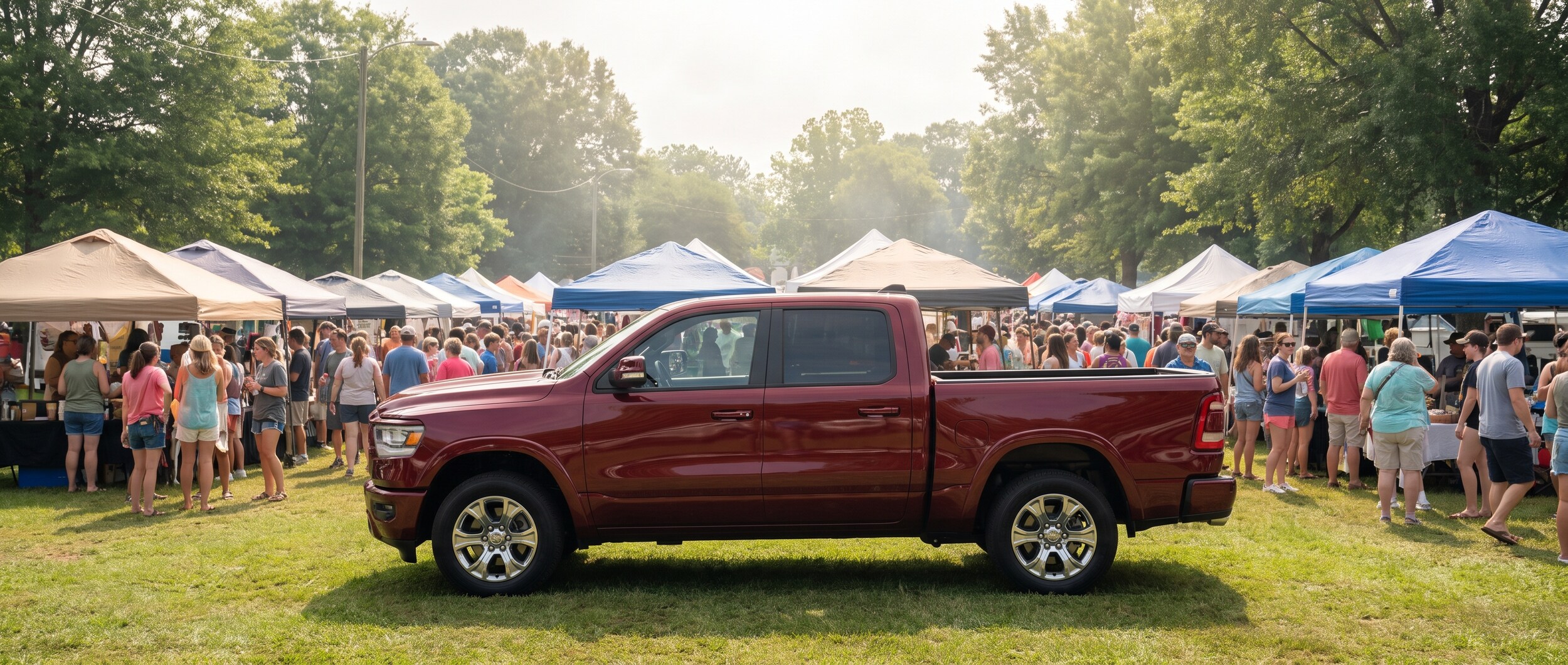 2026 Ram 1500 Crew Cab at a Fultondale Alabama outdoor festival event in summer 2026