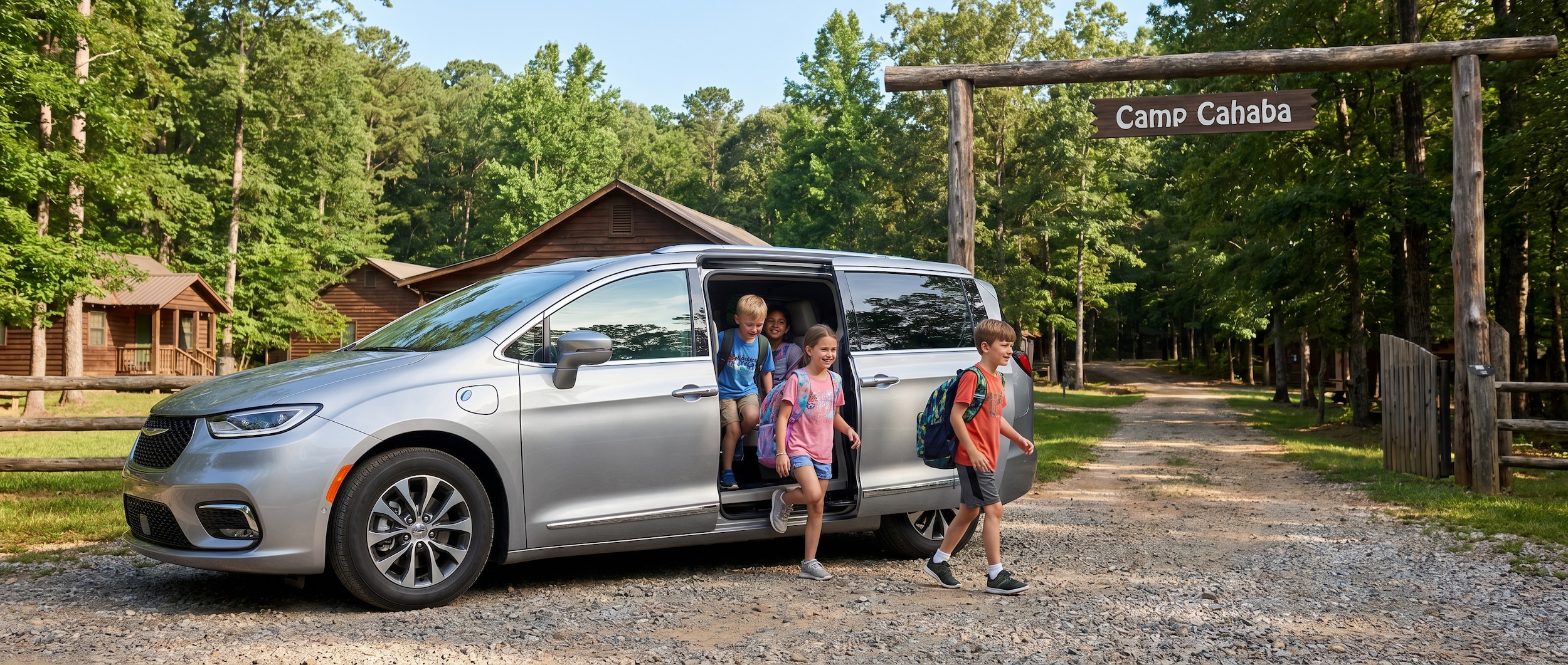 Chrysler Pacifica Plug-In Hybrid at Birmingham AL summer camp drop-off