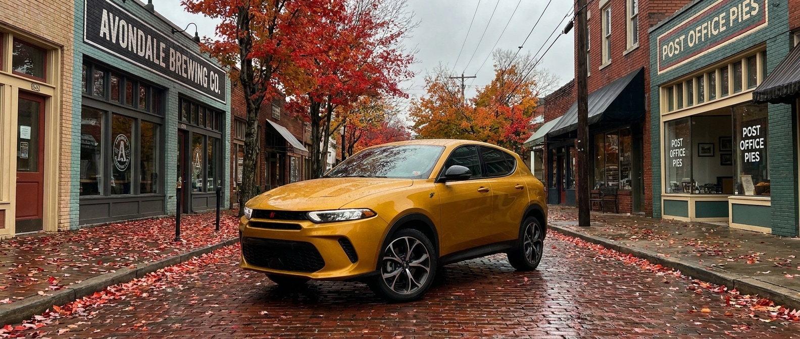 2025 Dodge Hornet parked on a narrow street in Avondale, Birmingham AL