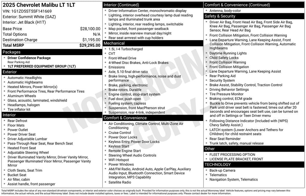 Used 2025 Chevrolet Malibu LT Sedan