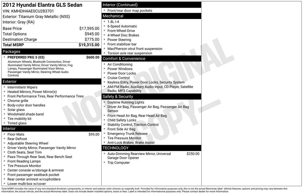 Used 2012 Hyundai Elantra GLS Sedan