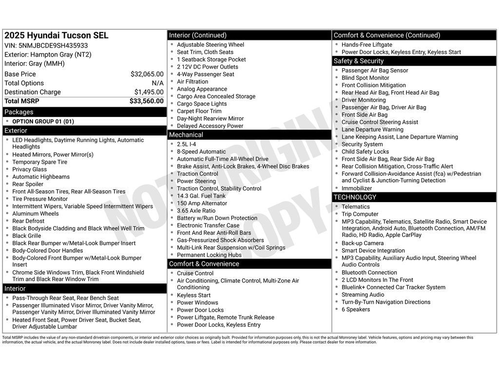 Used 2025 Hyundai Tucson SEL Sport Utility