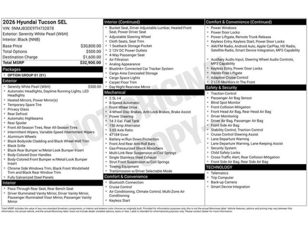 New 2026 Hyundai Tucson SEL SUV