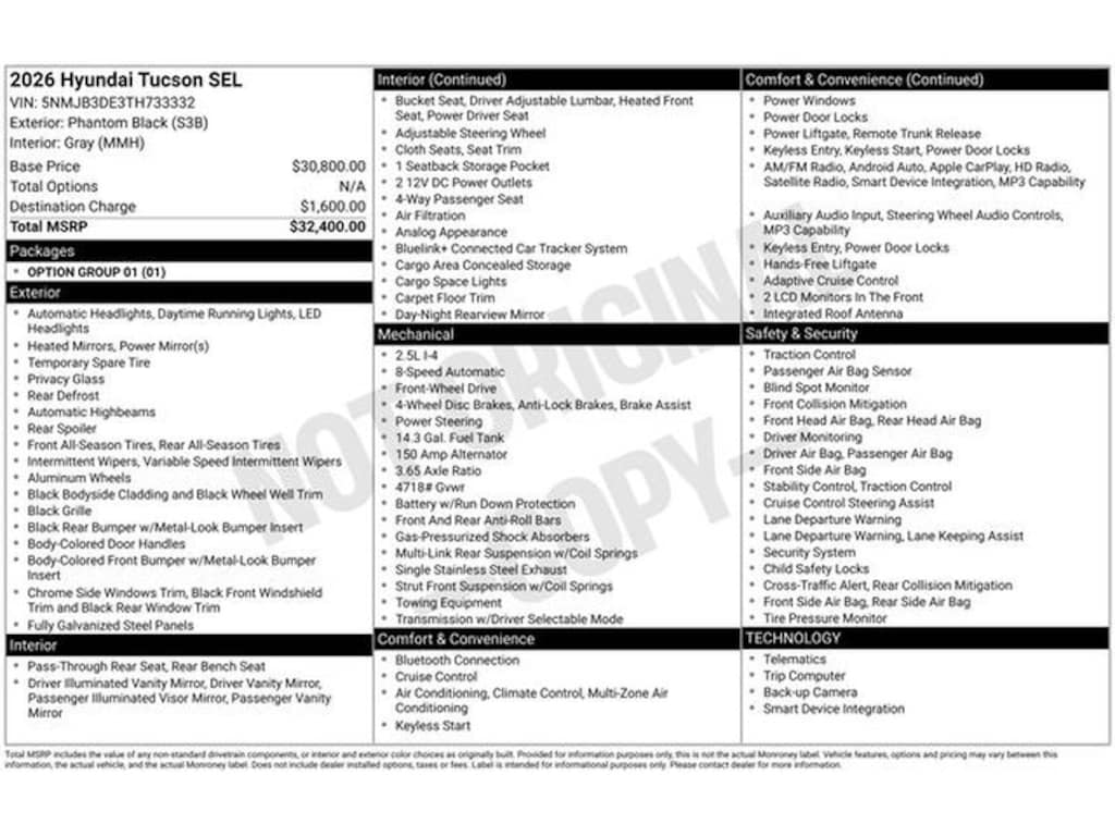 New 2026 Hyundai Tucson SEL FWD Sport Utility