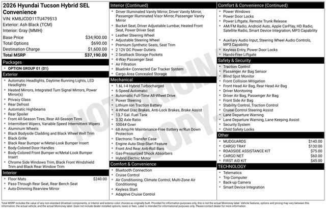 2026 Hyundai Tucson SEL Convenience HEV AWD's photo