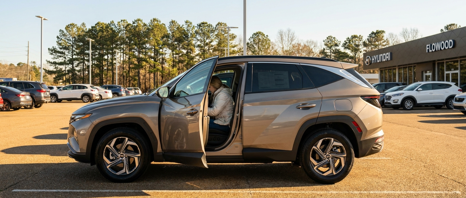 2026 Hyundai Tucson at Hallmark Hyundai Flowood lot ready for a test drive on Lakeland Drive