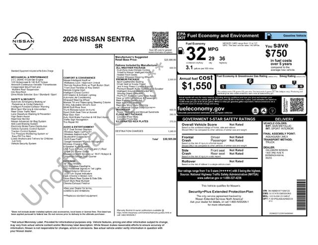 2026 Nissan Sentra SR CVT's photo