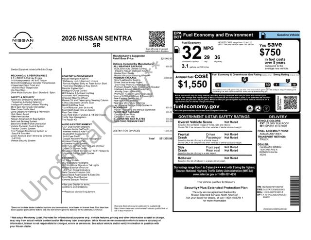 2026 Nissan Sentra SR CVT's photo