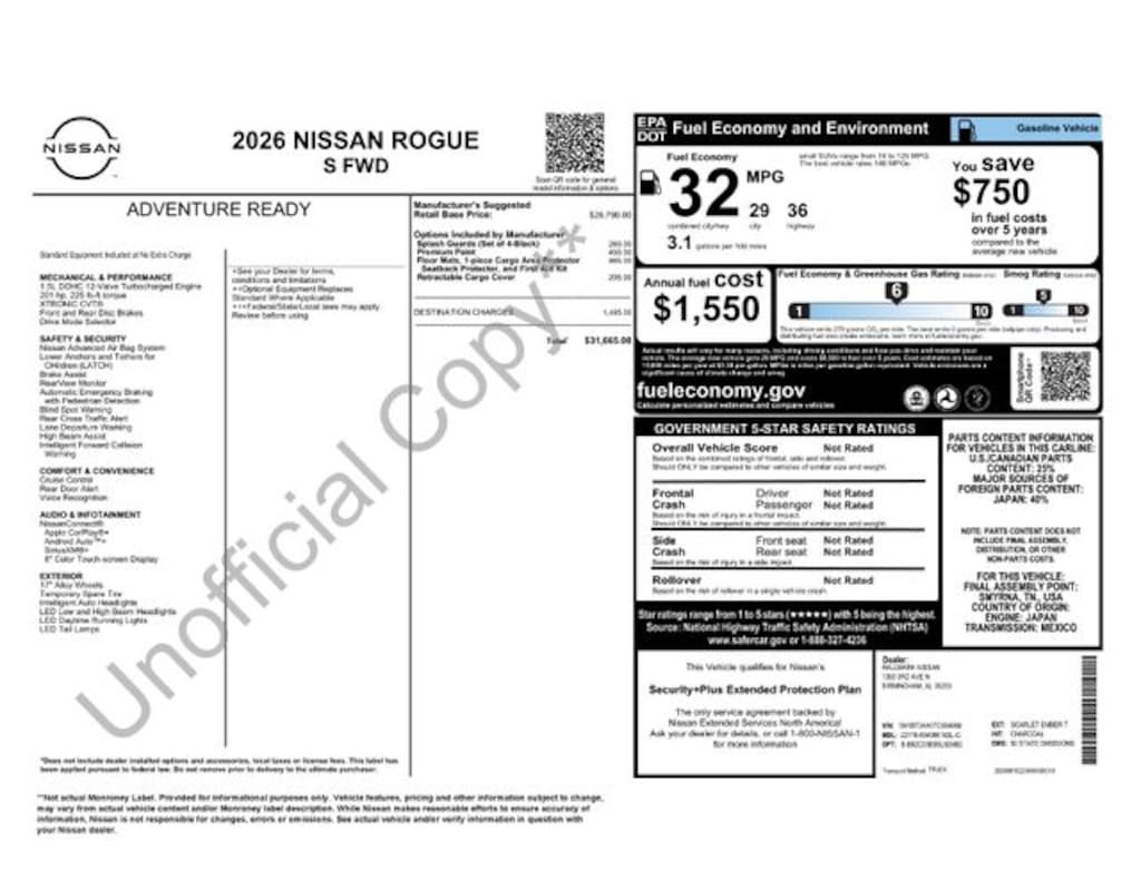 Used 2026 Nissan Rogue S SUV