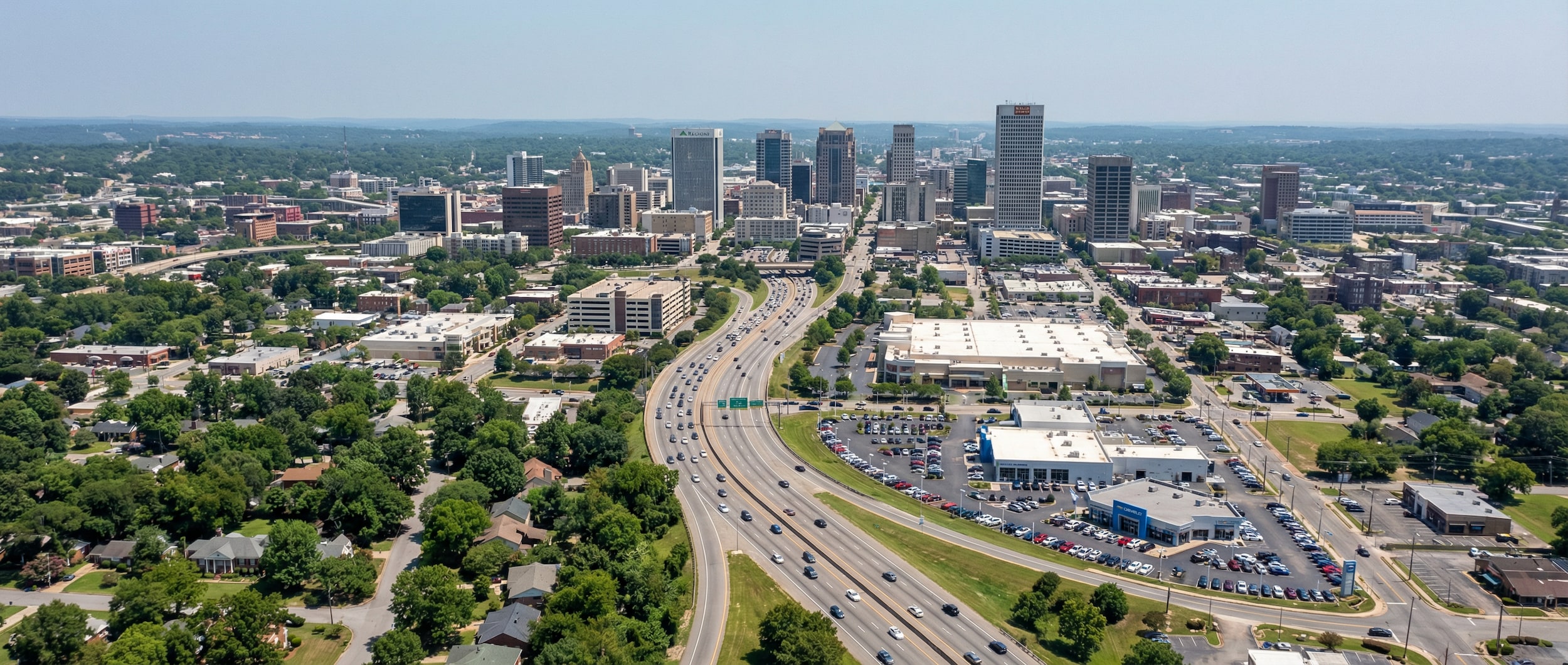Downtown Birmingham route from Mountain Brook to Hallmark Nissan dealership in Birmingham, AL