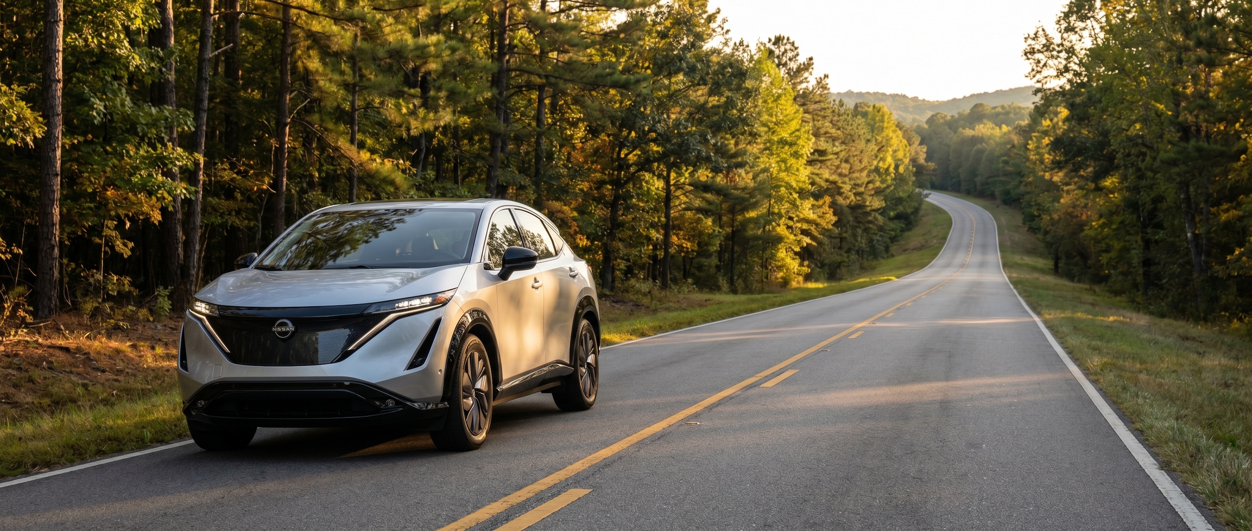 Nissan Ariya EV road trip charging stop near Birmingham, Alabama highway