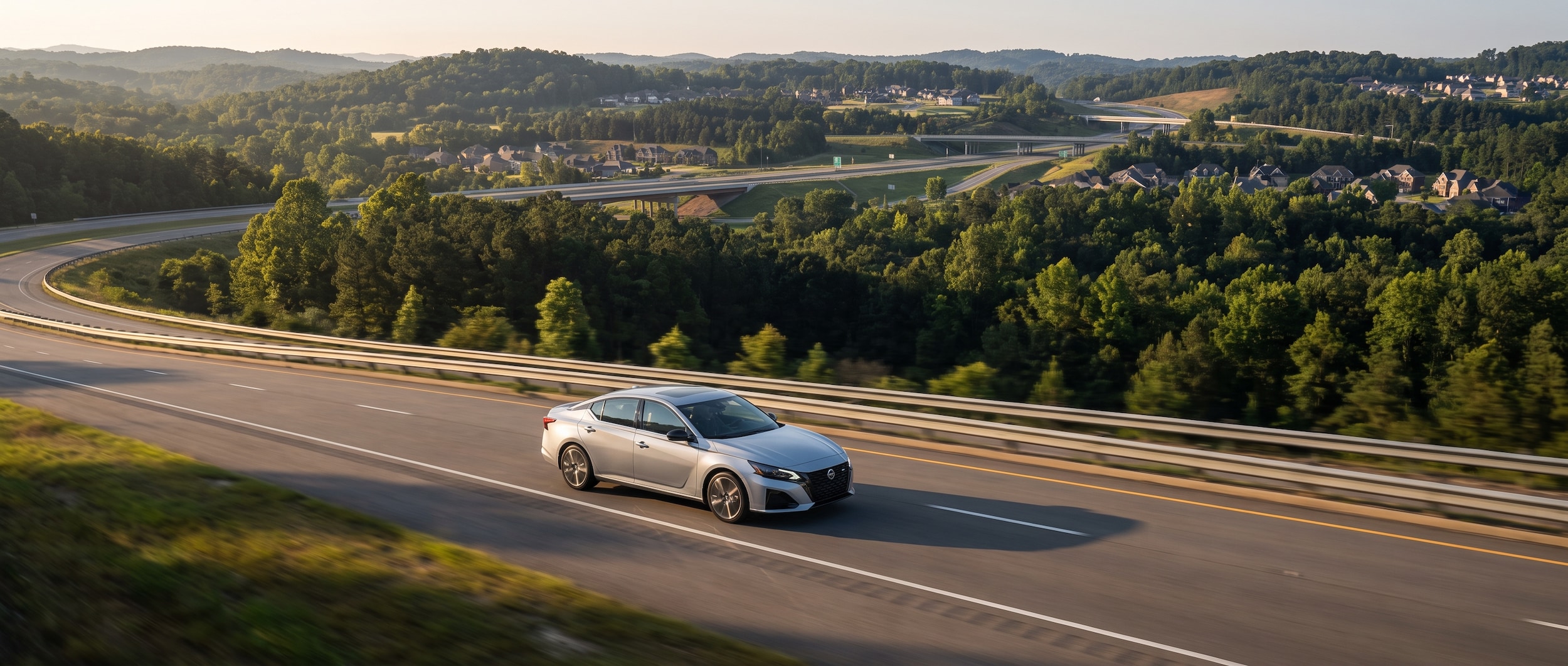 2026 Nissan Altima on I-459 in the Birmingham Alabama foothills during morning commute