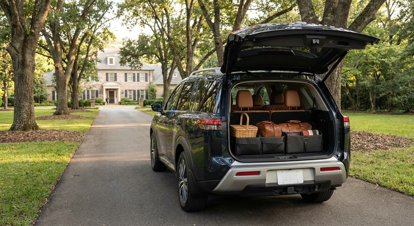 Nissan Pathfinder family SUV interior with EZ-FLEX seating in Mountain Brook