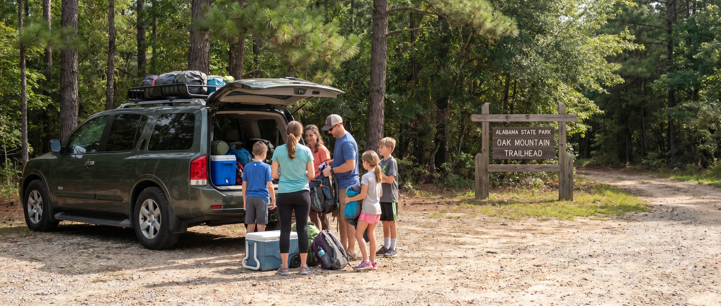 Nissan Armada vs Pathfinder for families at Oak Mountain State Park near Birmingham, AL