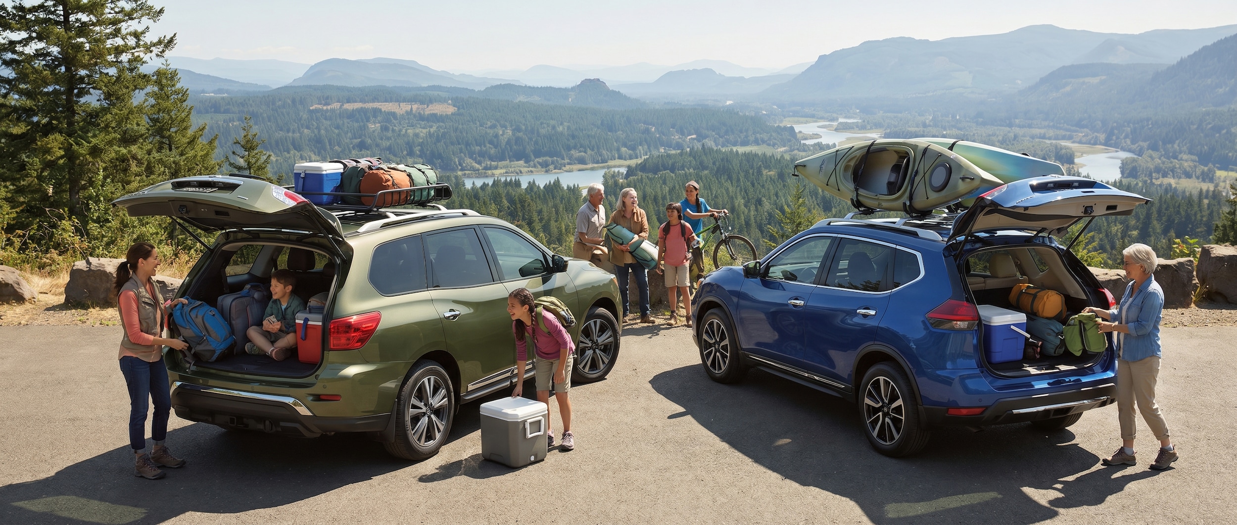 Nissan Pathfinder and Rogue family road trip comparison Birmingham AL