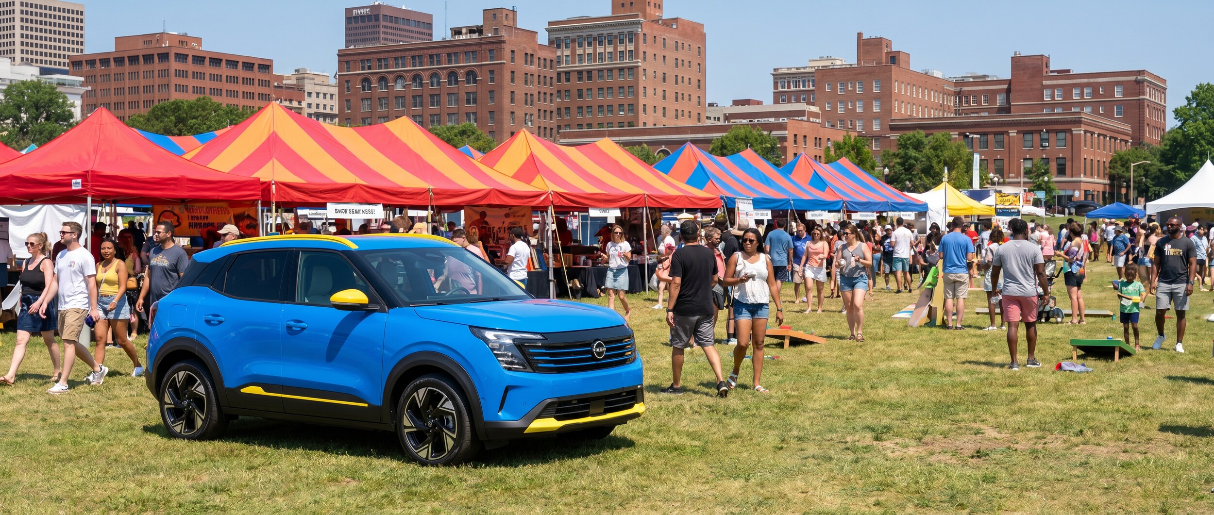 Nissan Kicks compact SUV parked at Birmingham AL summer event