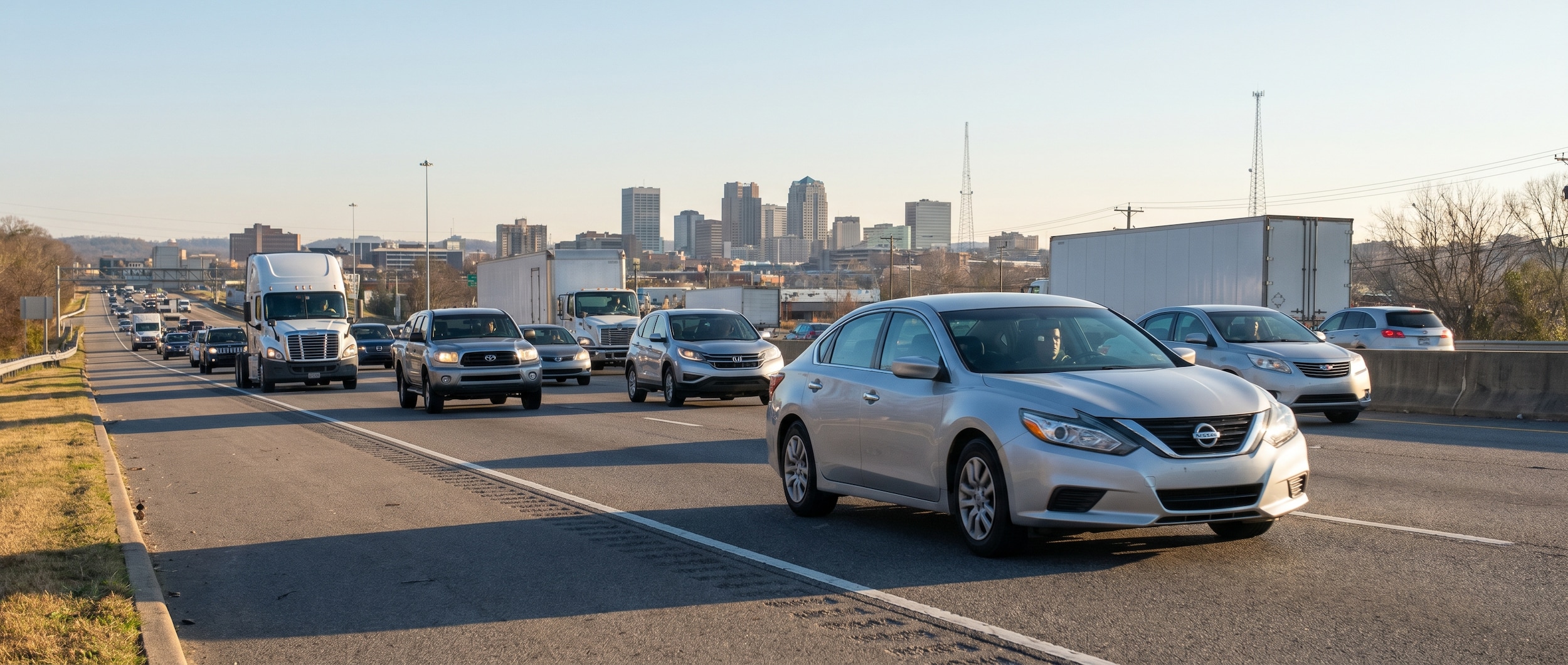Nissan Altima navigating I-459 morning commute in Birmingham, AL