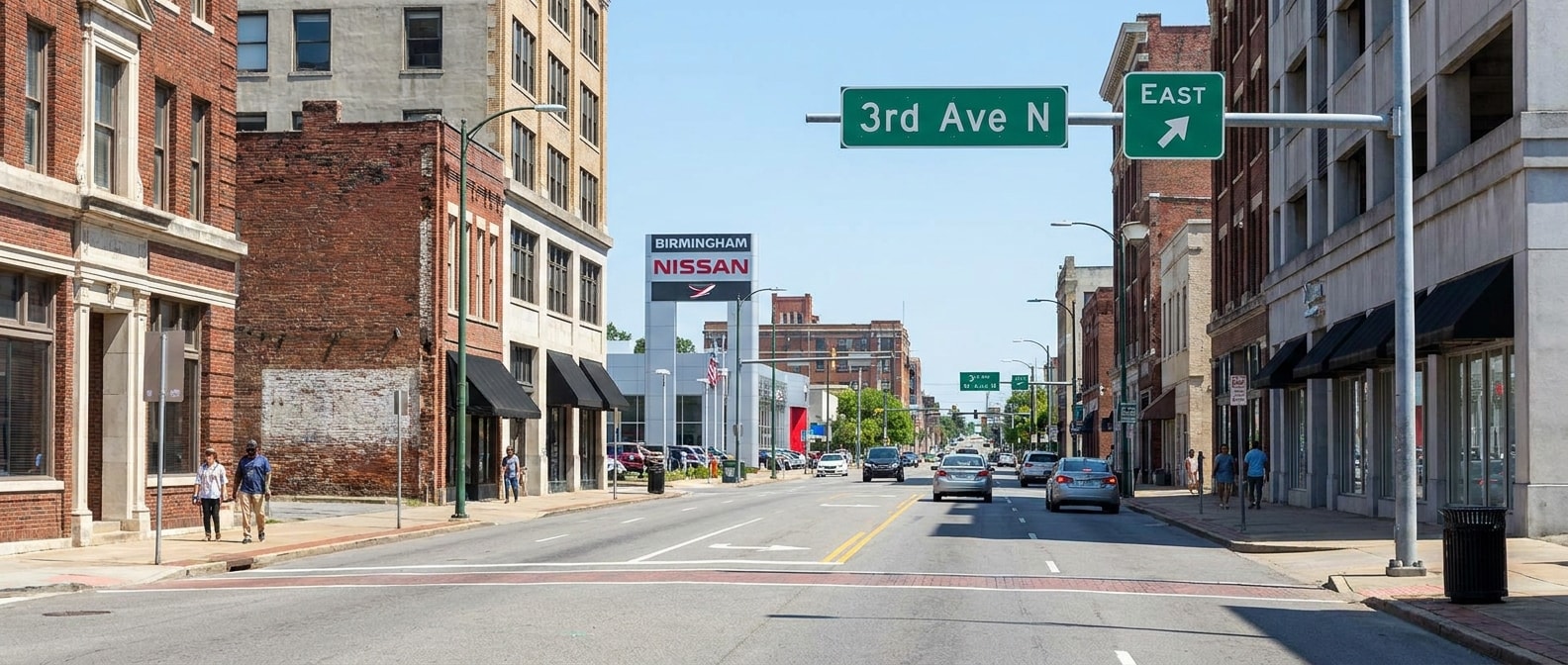 2022 Nissan Altima sedan parked on a Birmingham street in fall, leaves turning in the background