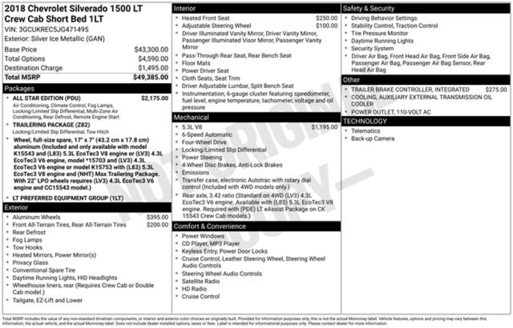 Used 2018 Chevrolet Silverado 1500 LT Truck