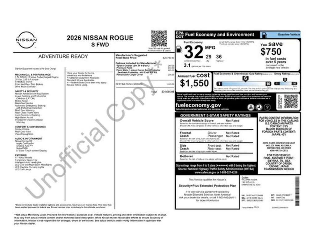 Used 2026 Nissan Rogue S SUV