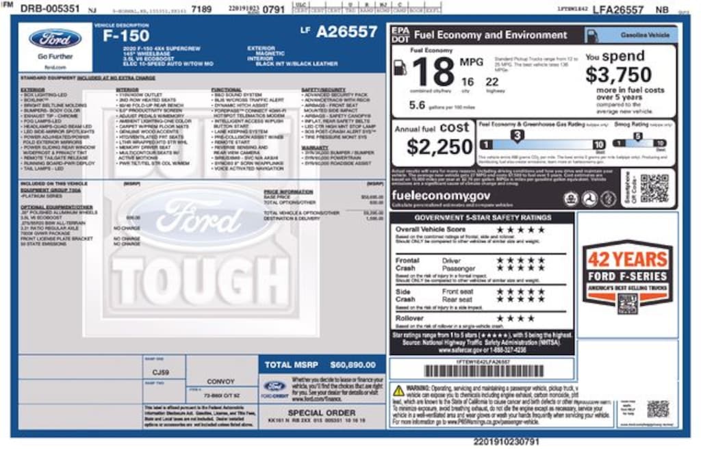 Used 2020 Ford F-150 Platinum Truck
