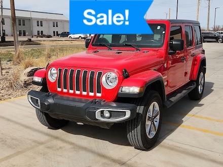 Pre-Owned 2020 Jeep Wrangler Unlimited Sahara SUV 1C4HJXEN9LW272156 for sale in Clovis, NM