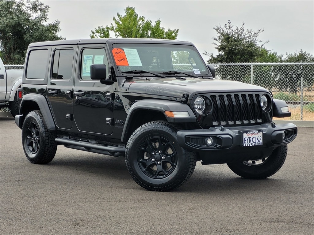 Used 2021 Jeep Wrangler Unlimited Willys Sport with VIN 1C4HJXDNXMW662900 for sale in Hanford, CA