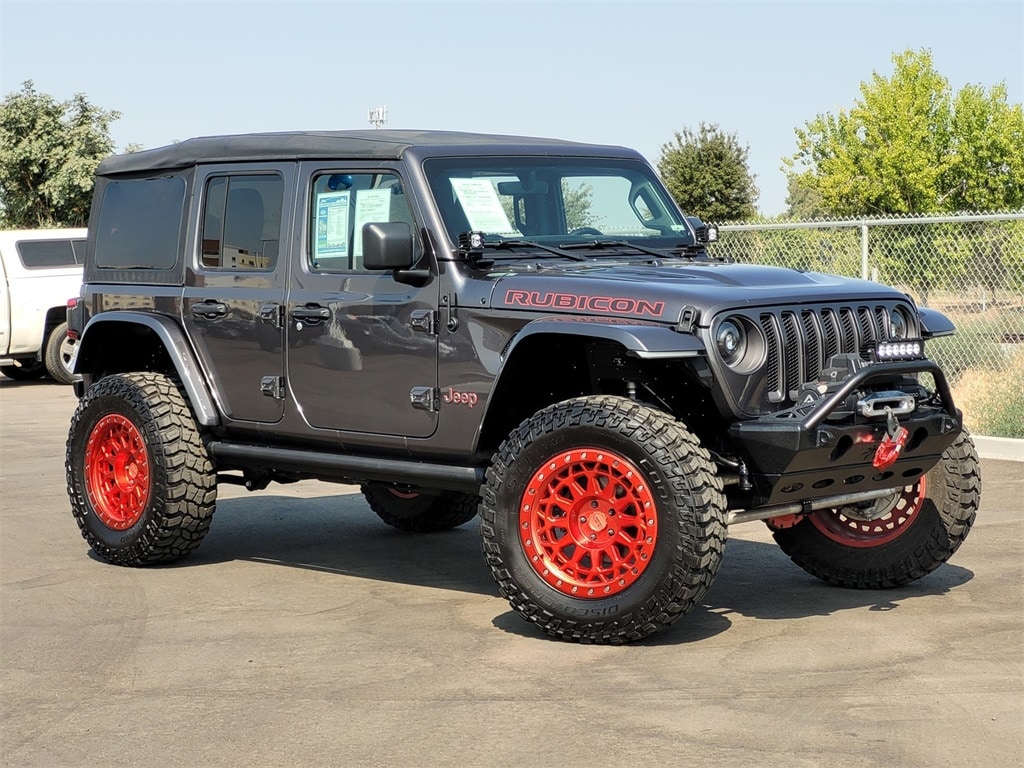 Used 2021 Jeep Wrangler Unlimited Rubicon with VIN 1C4HJXFN8MW623106 for sale in Hanford, CA