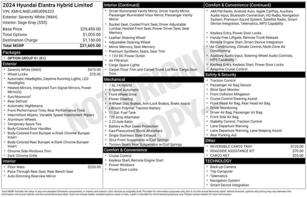 Used 2024 Hyundai Elantra Hybrid Limited Sedan