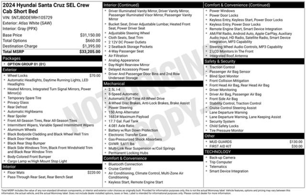 Used 2024 Hyundai Santa Cruz SEL Truck