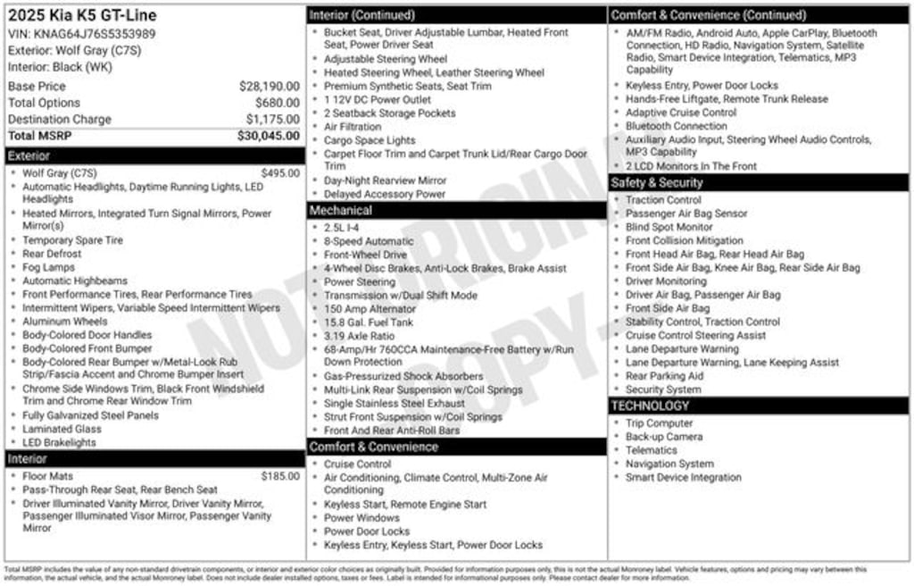 Used 2025 Kia K5 GT-Line Sedan