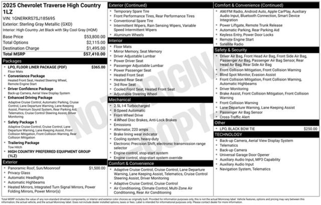 Used 2025 Chevrolet Traverse High Country SUV