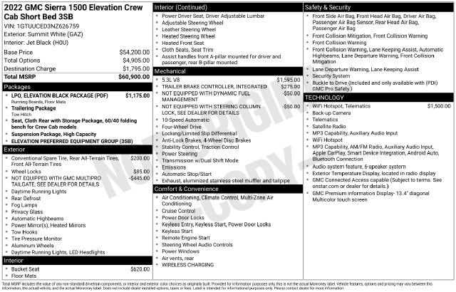 Used 2022 GMC Sierra 1500 Elevation Truck