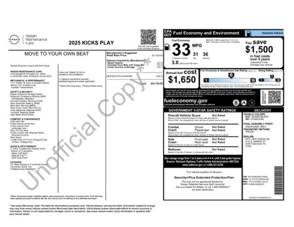 Used 2025 Nissan Kicks Play S SUV