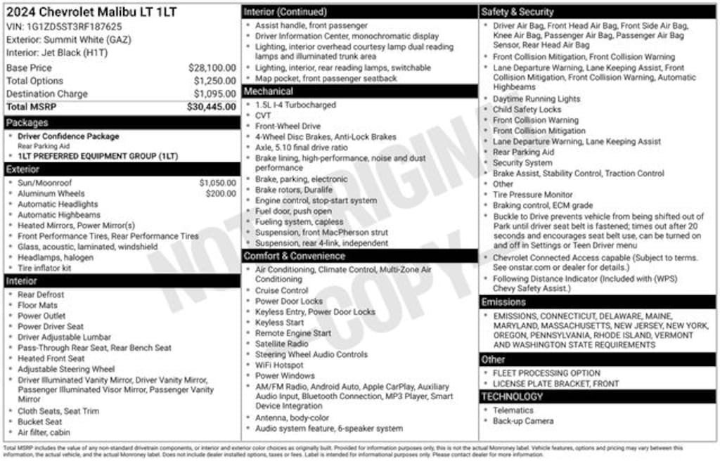 Used 2024 Chevrolet Malibu LT Sedan