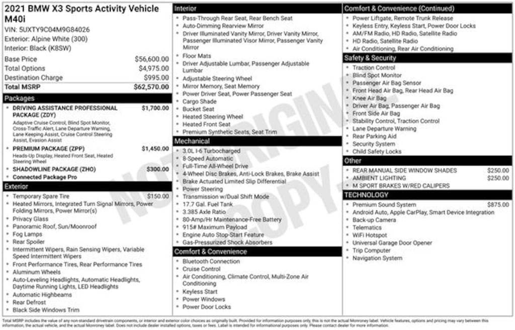 Used 2021 BMW X3 M40i SUV