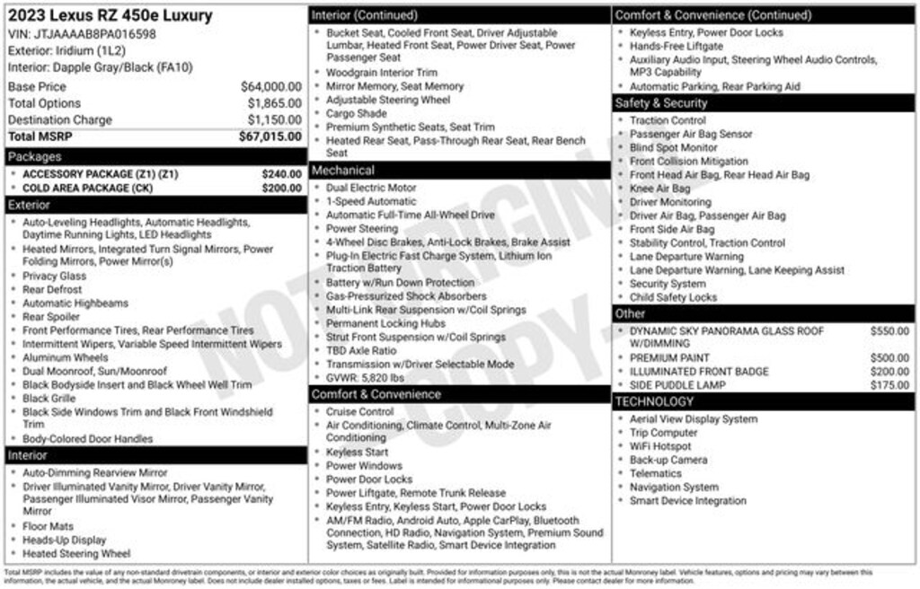 Used 2023 Lexus RZ 450e 450e Luxury SUV